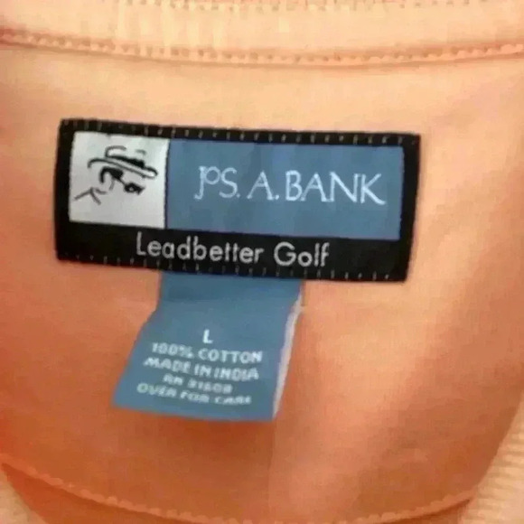 Jos. A Bank Leadbetter Gold NWT peach polo short Shirt SIZE Large - Picture 7 of 10